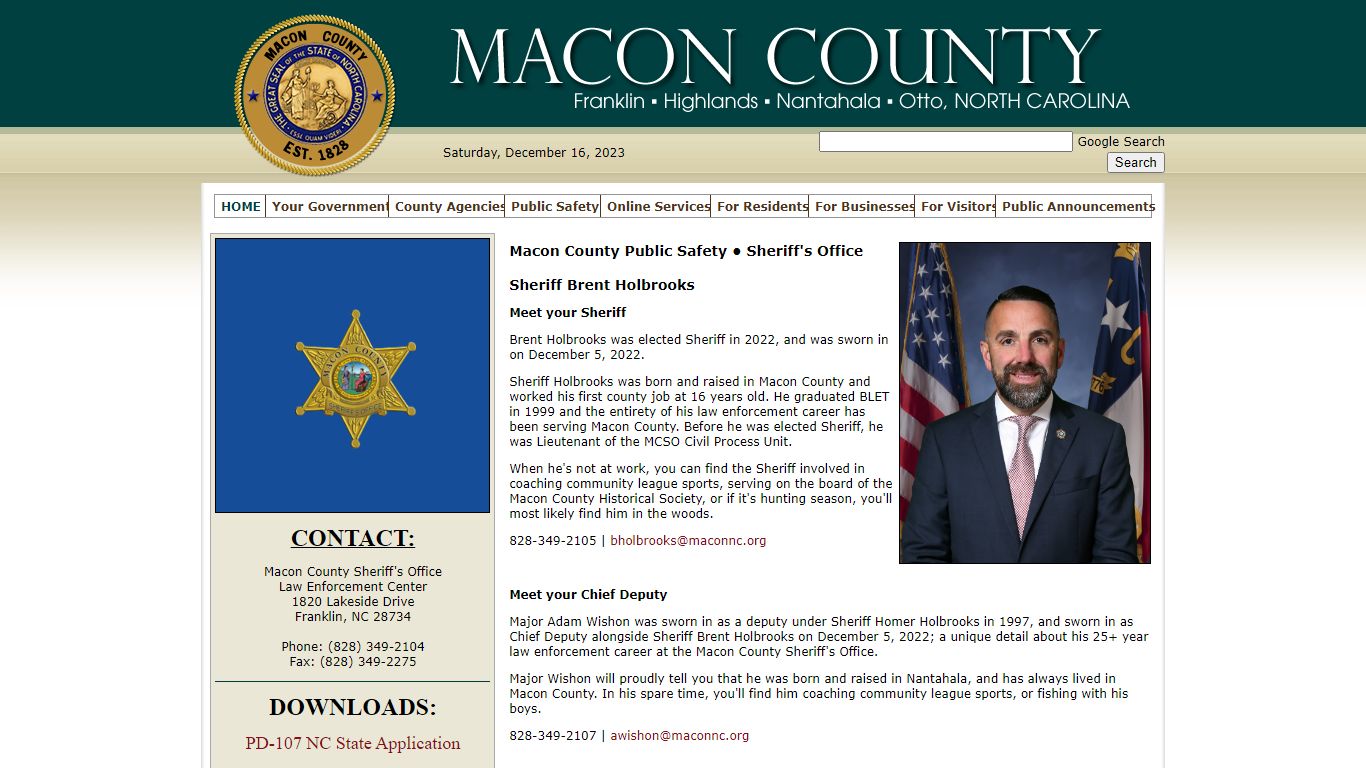 Sheriff's Office | Macon NC Government - Macon County NC Government Website